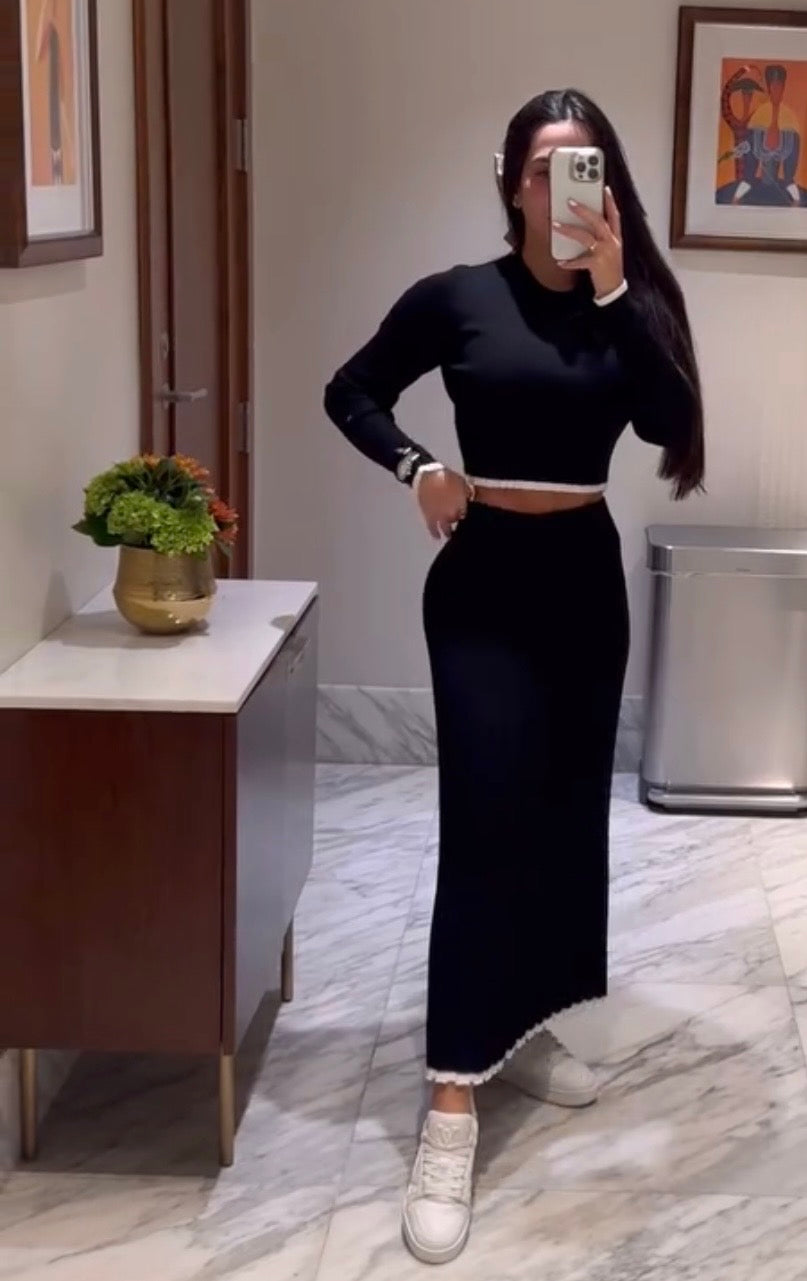 Black Skirt & Top Set