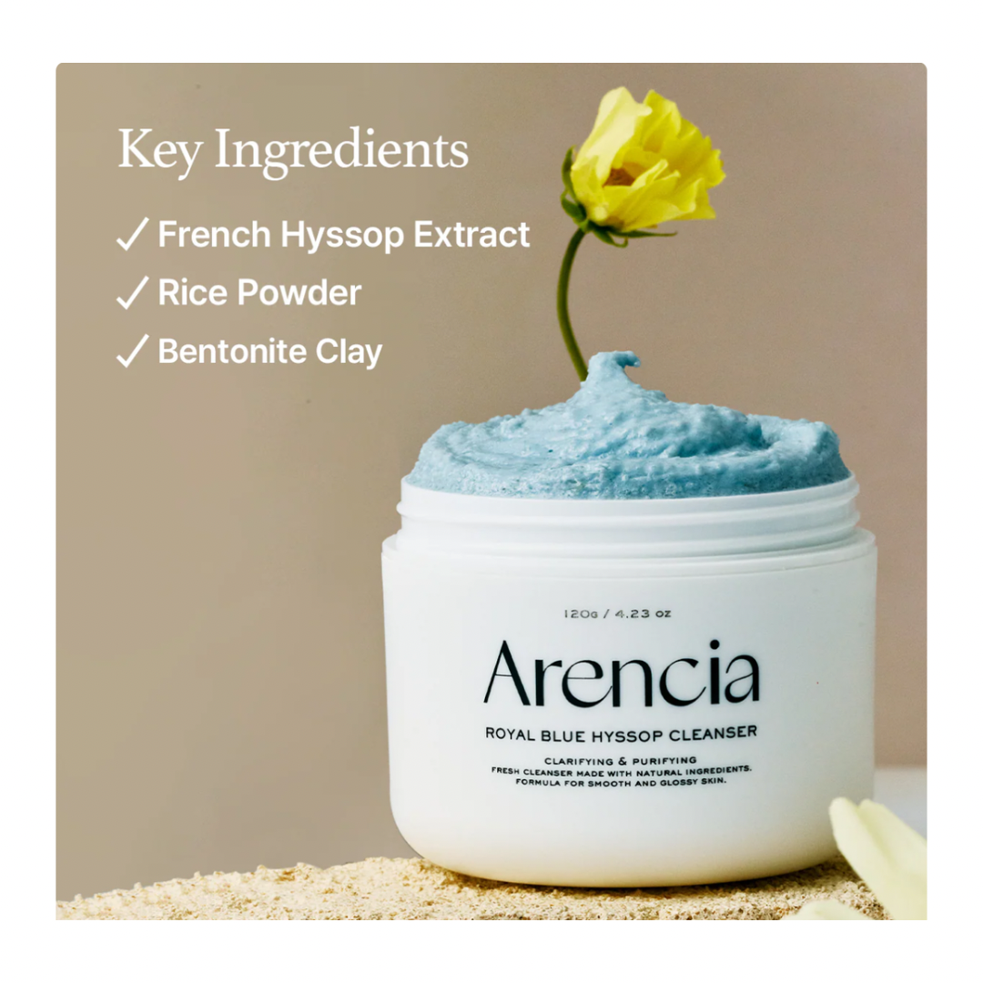 Arencia Blue Hyssop Rice Mochi Cleanser