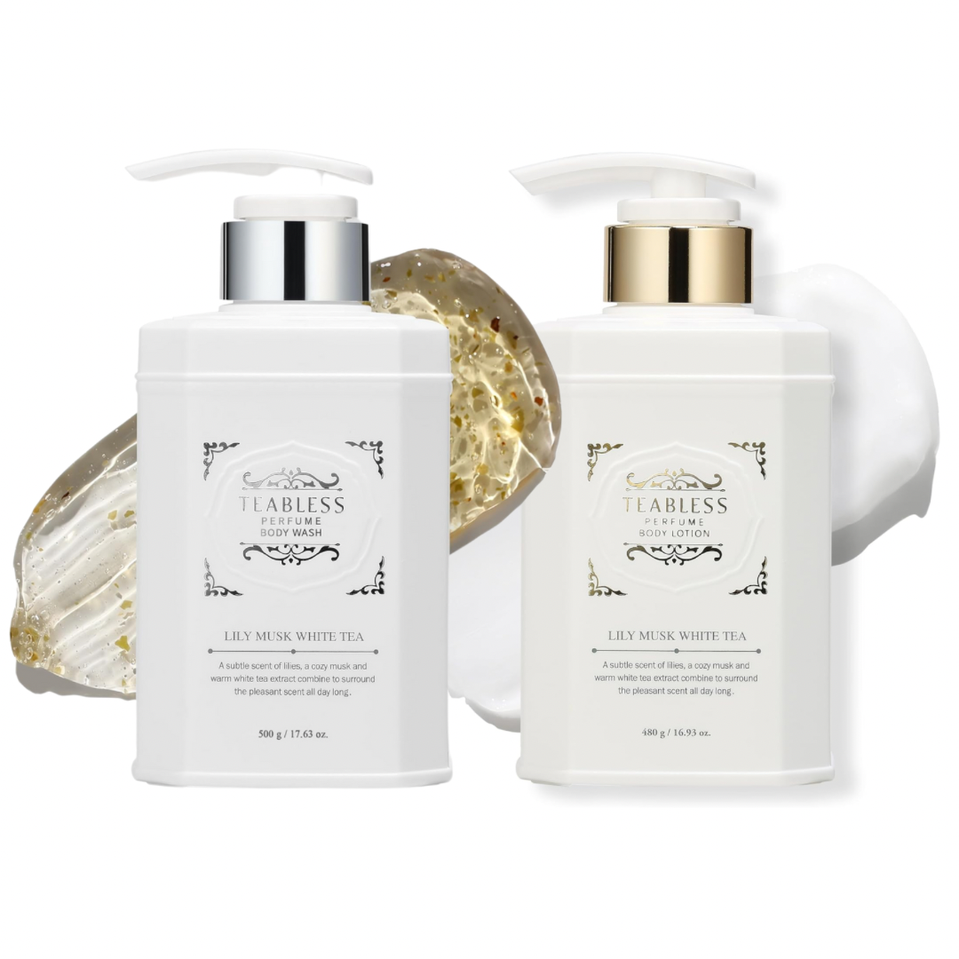 TEABLESS Lily Musk White Tea Body Wash & Lotion Kit