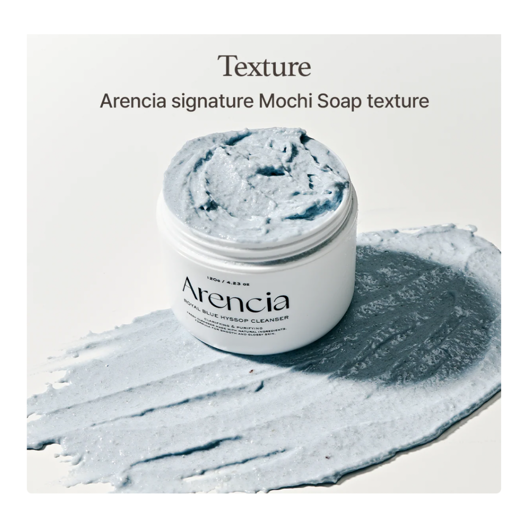 Arencia Blue Hyssop Rice Mochi Cleanser