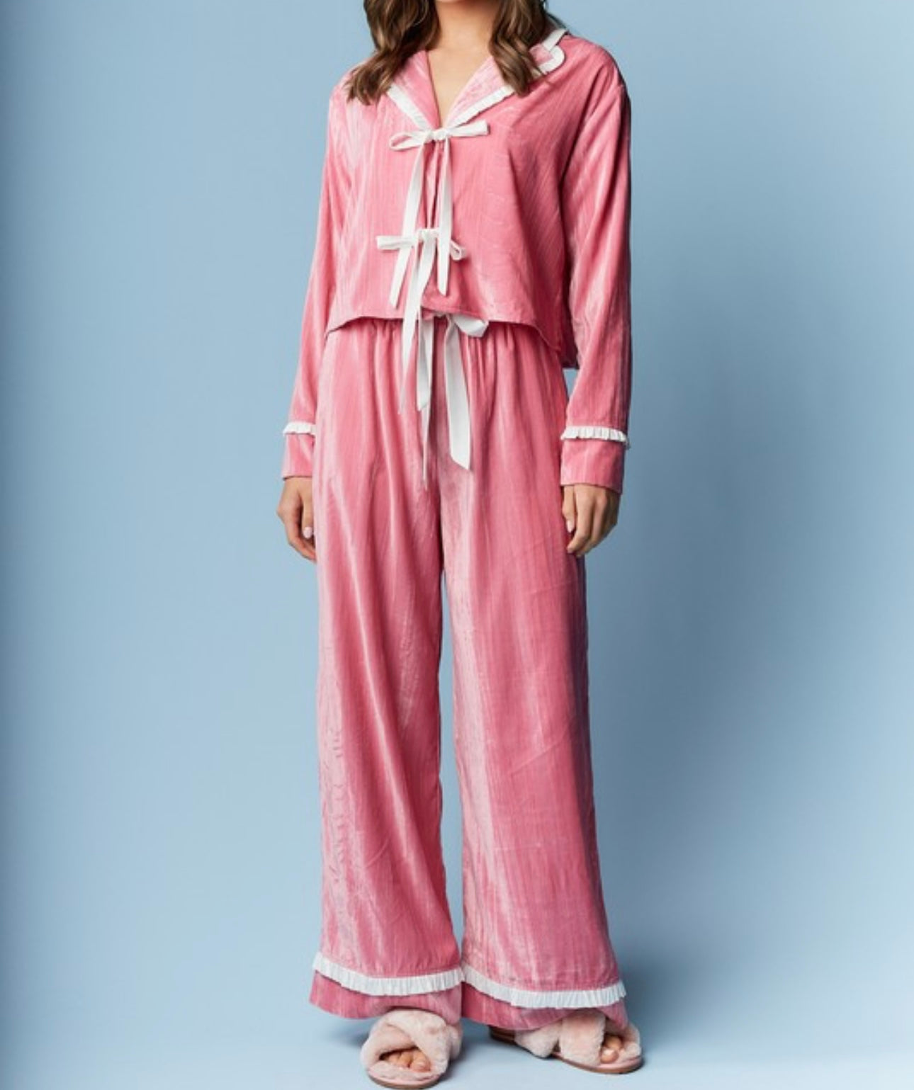 Pink Velvet Pajama Set
