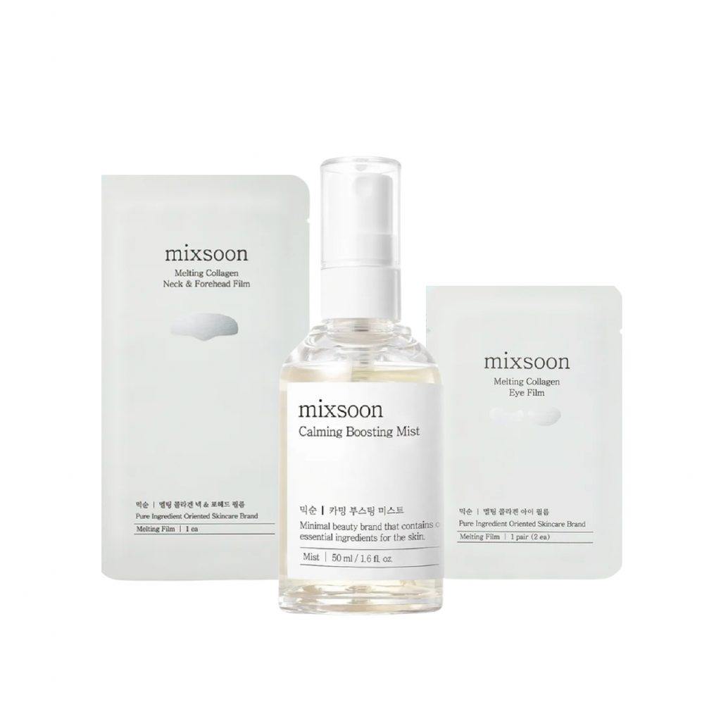 Mixsoon Calming Boosting Mist + Melting Collagen Eye Film & Neck-Forehead Film Kit