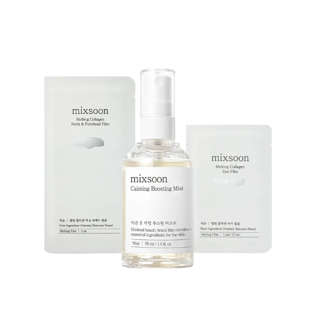 Mixsoon Calming Boosting Mist + Melting Collagen Eye Film & Neck-Forehead Film Kit