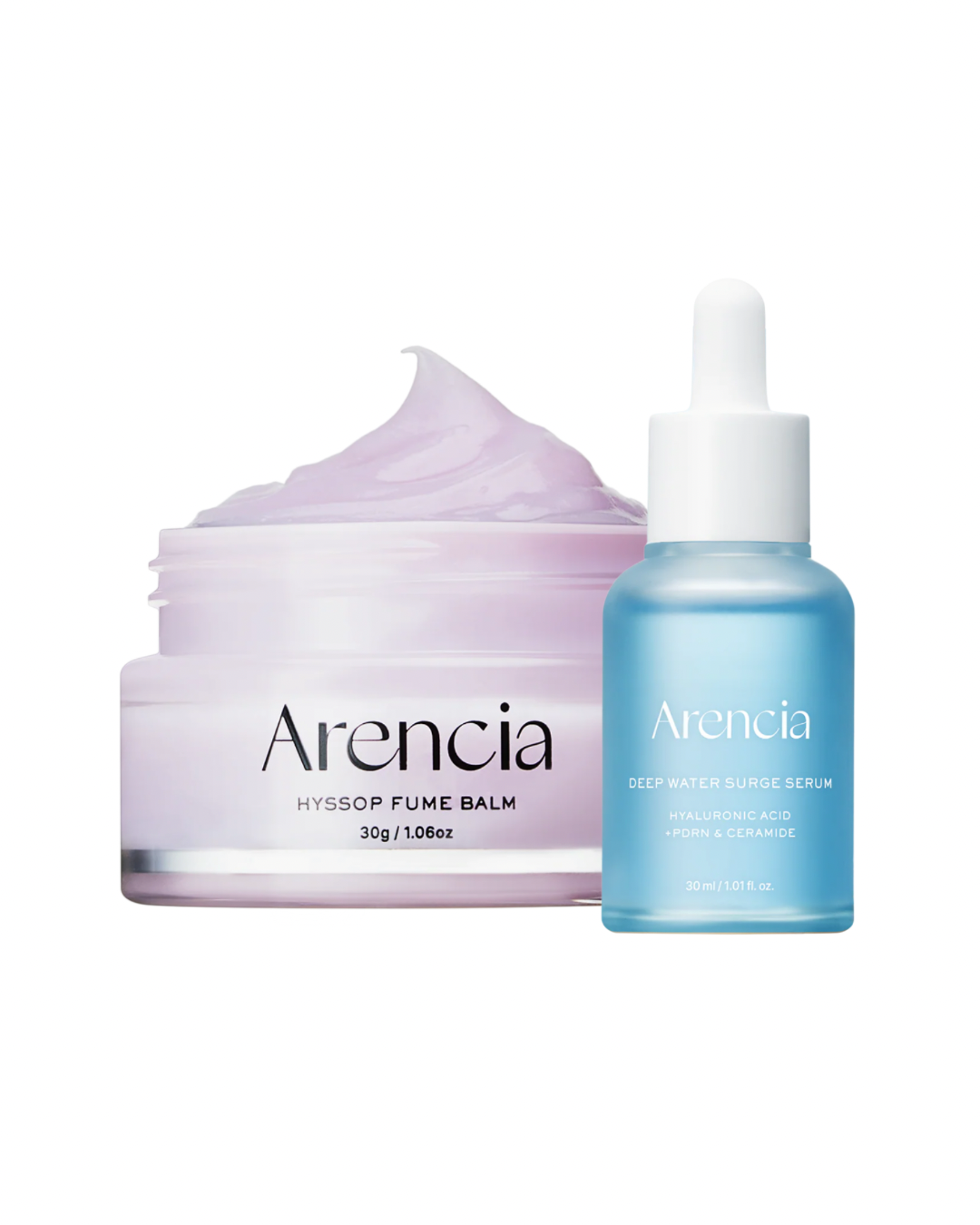 Arencia Deep Water Surge Serum, Hyaluronic Acid, PDRN & Ceramide + Fume Balm Set