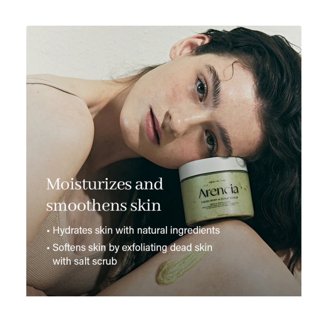 Arencia Fresh Cloud Sea Salt Body & Scalp Scrub (Black)
