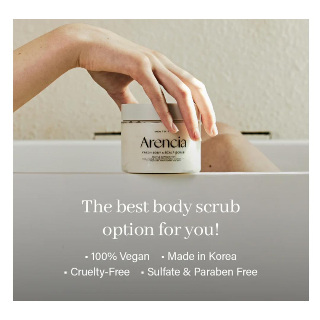 Arencia Fresh Cloud Sea Salt Body & Scalp Scrub (Black)