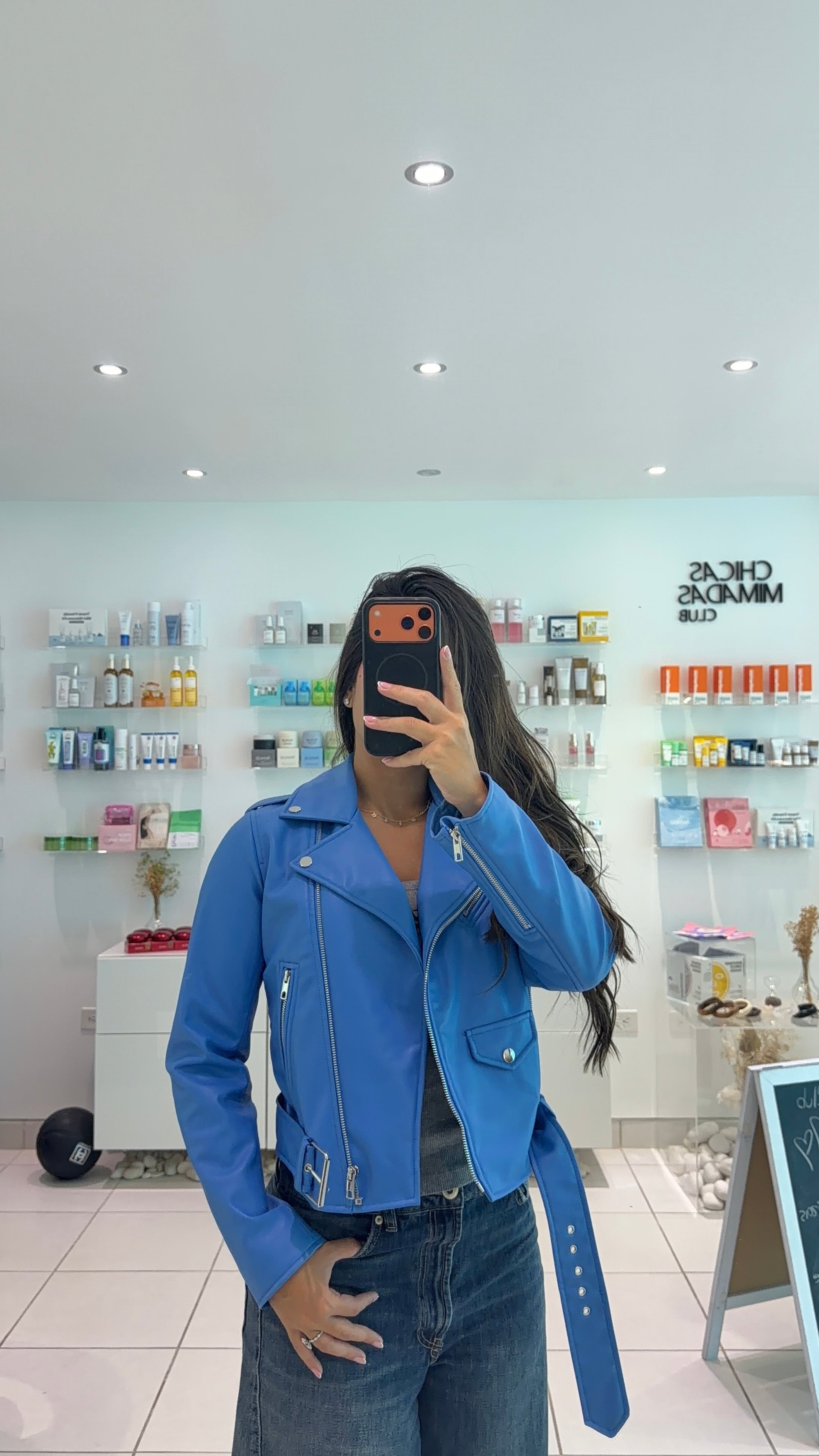 Blue Leather Jacket
