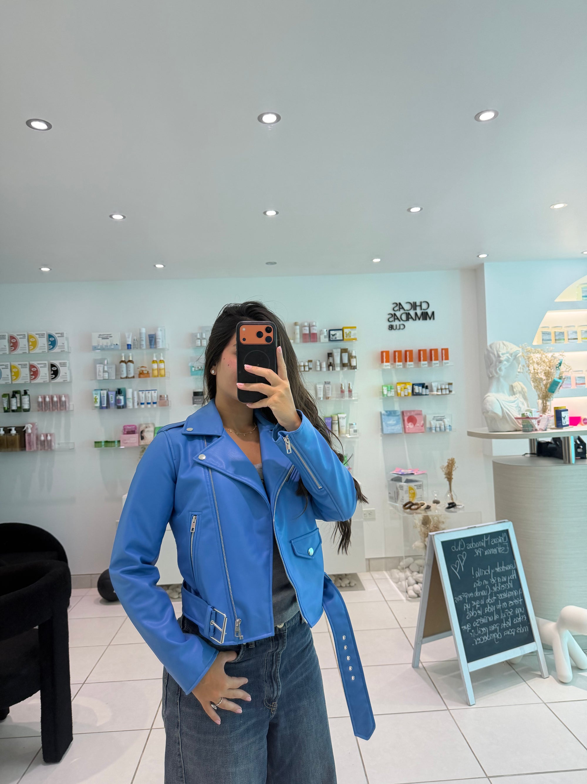Blue Leather Jacket
