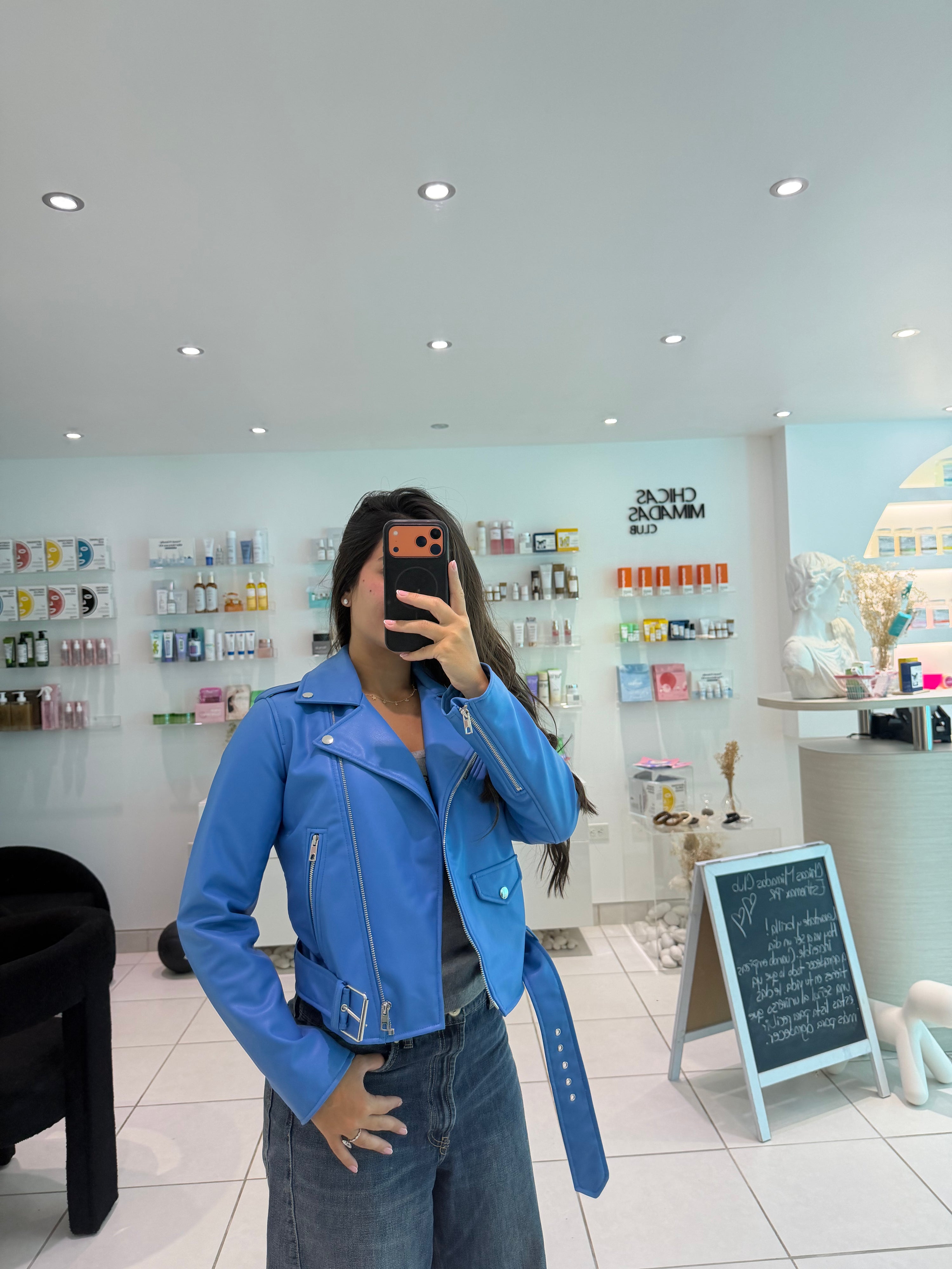 Blue Leather Jacket