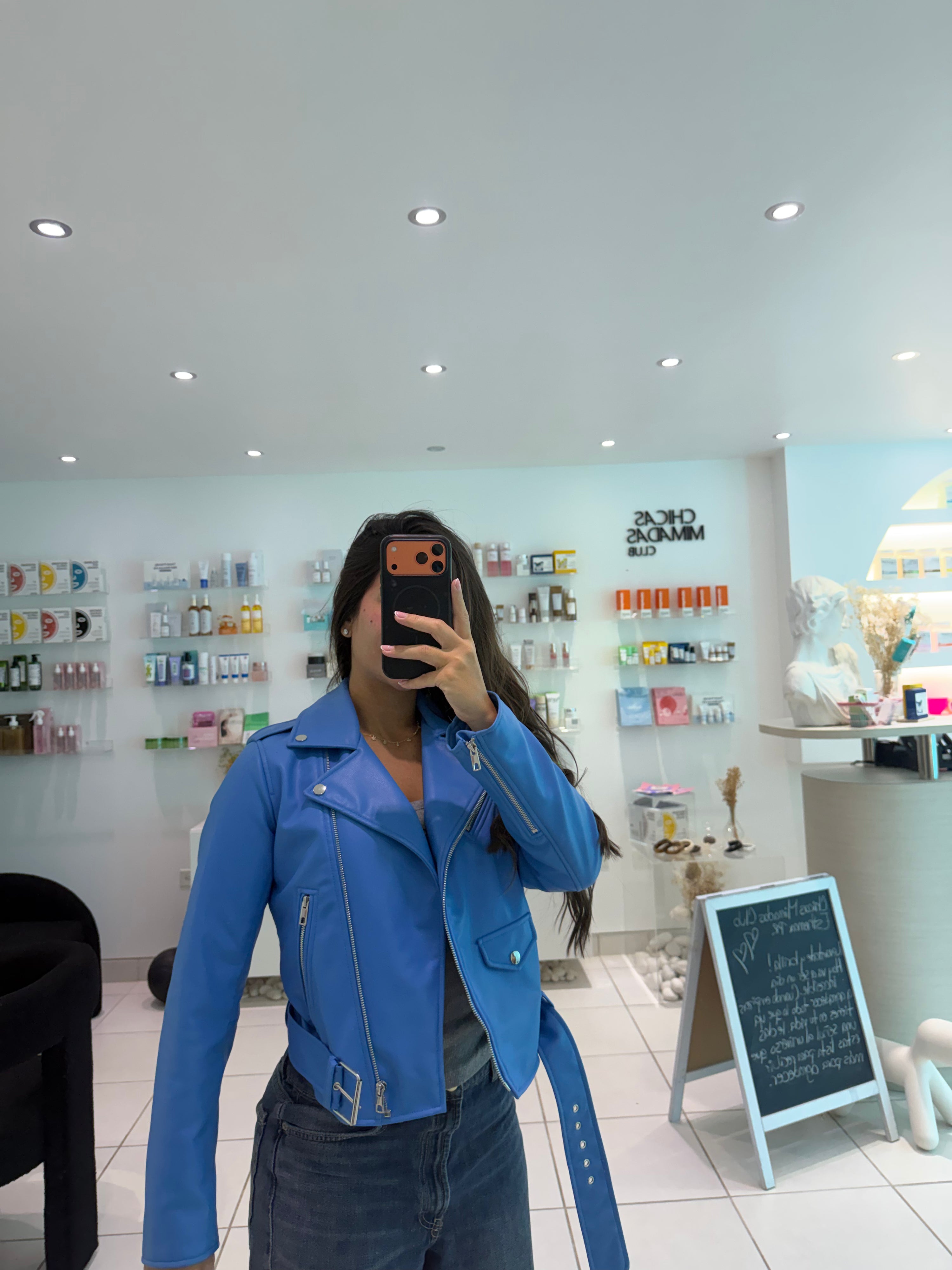 Blue Leather Jacket